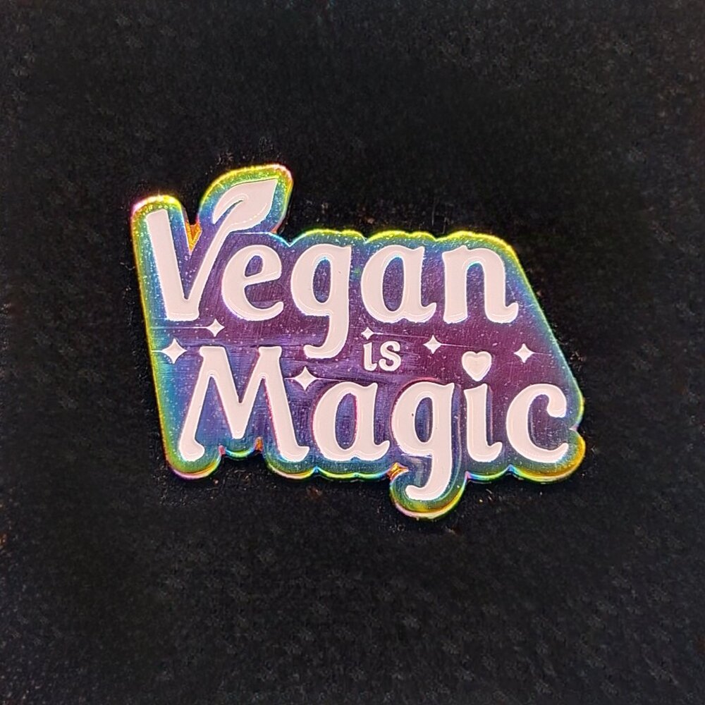 Vegan is Magic Purple Brooch